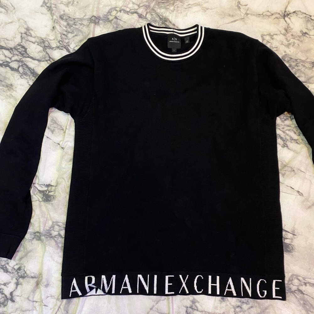 Armani Exchange black and white mens sweater